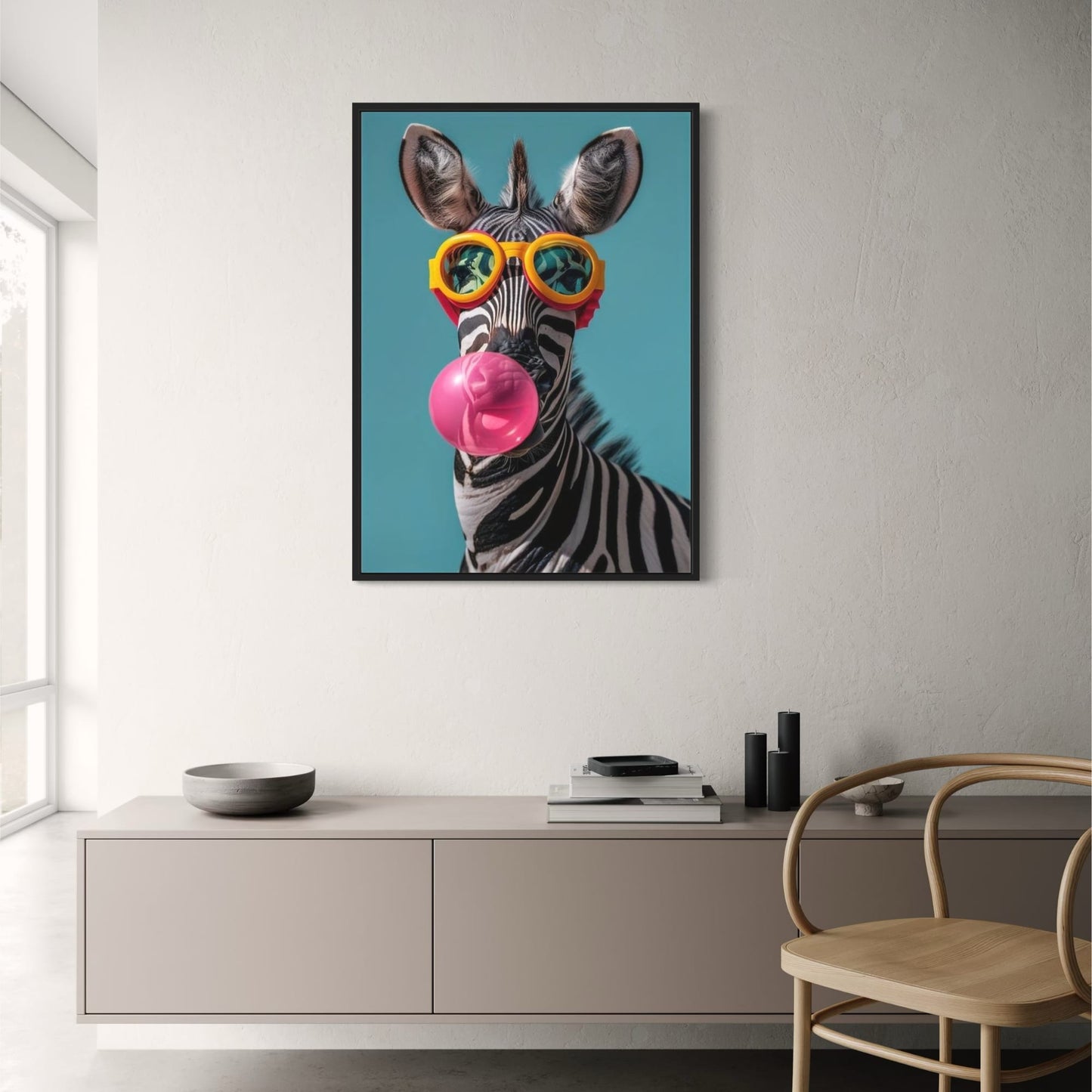 Bubble Gum Zebra | Punk Kunst Ontwerp