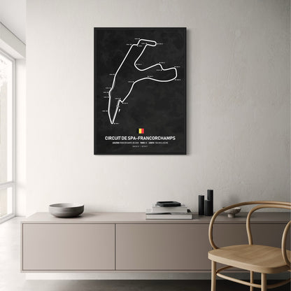 Formel-1-Poster Circuit de Spa-Francorchamps | Belgien | Francorchamps | Legendäre Grand-Prix-Strecke von Belgien | Poster mit legendären Formel-1-Rennstrecken