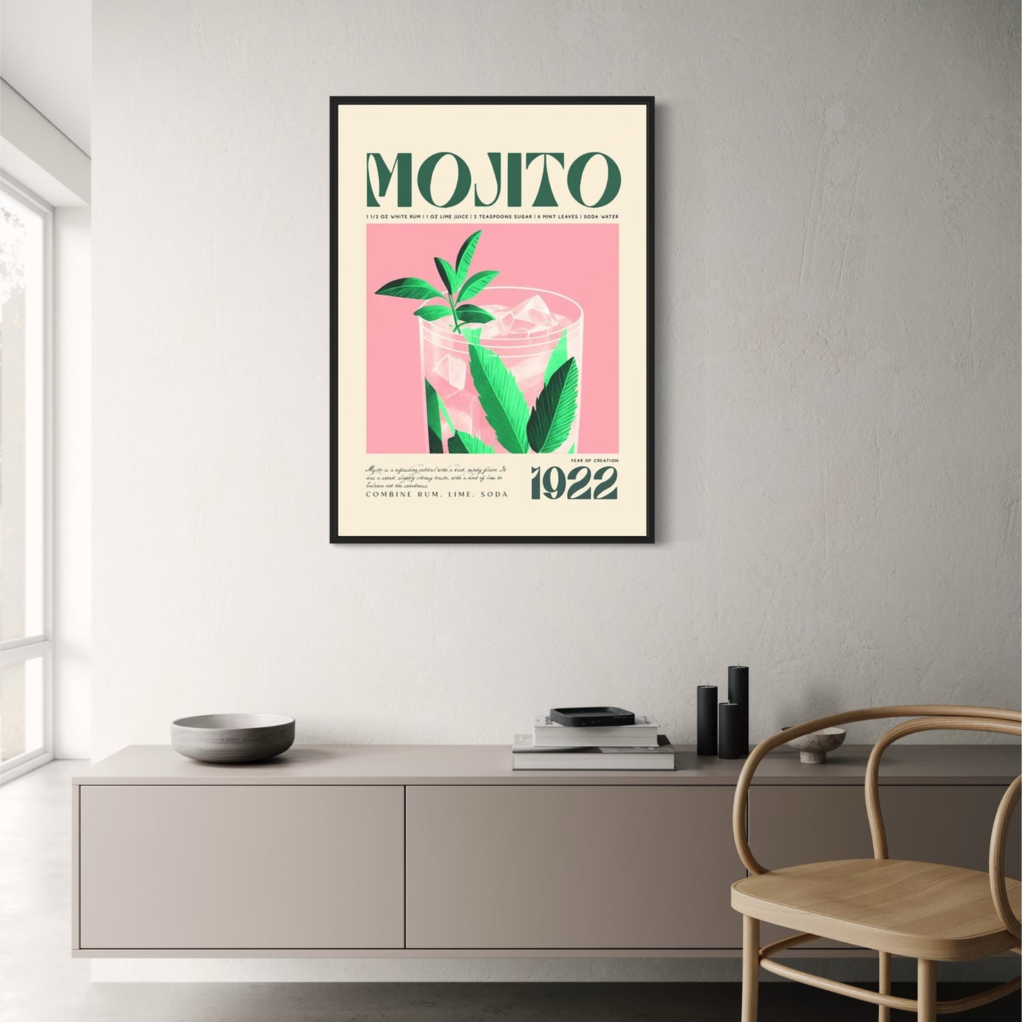 Mojito Cocktail Party 1922 Art | Vintage Style Poster | Elegant Bar Decor | Wall Art for Home & Garden | Retro Beverage Design