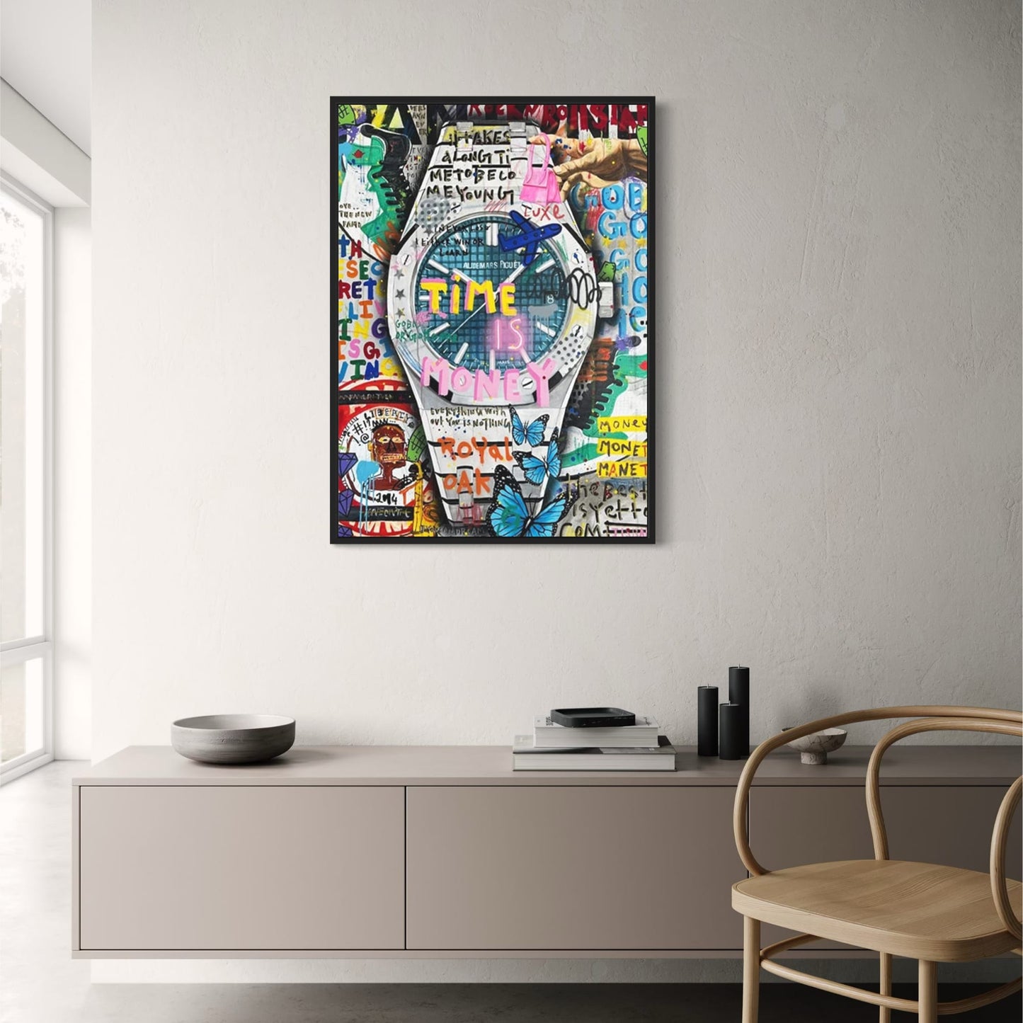 Graffiti Art Poster | Audemars Piguet Design | Colorful Timepiece Artwork | Modern Wall Decor