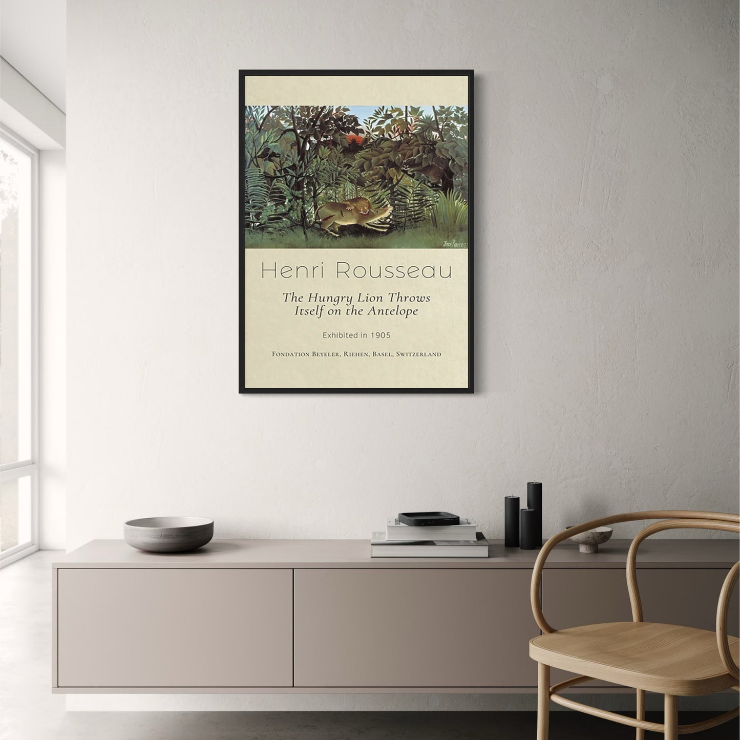 Henri Rousseau | De Hongerige Leeuw | Wilde Dieren Tafereel
