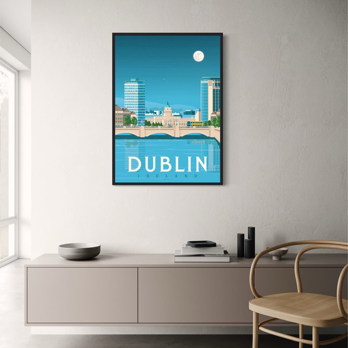 Poster | Iconic Destinations | Scenic Dublin Ireland | Cityscape Artwork | Home Decor