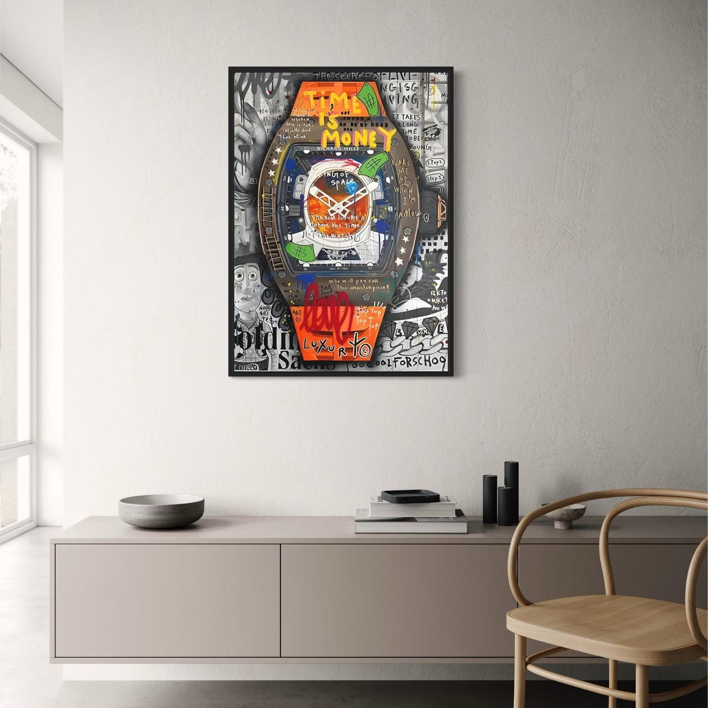 Graffiti Horloge | Richard Mille Geïnspireerd | Moderne Stedelijke Decor