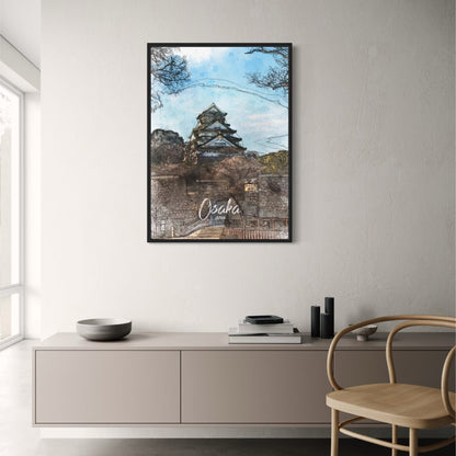 Burg Osaka | Osaka | Japan | Berühmte japanische Festung | Asiatische architektonische Exzellenz | Poster mit historischen Stätten