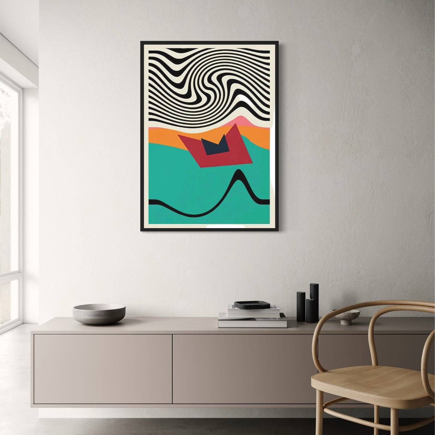 Retro-Ripple | Lebendige abstrakte Kunst | Moderne Ästhetik