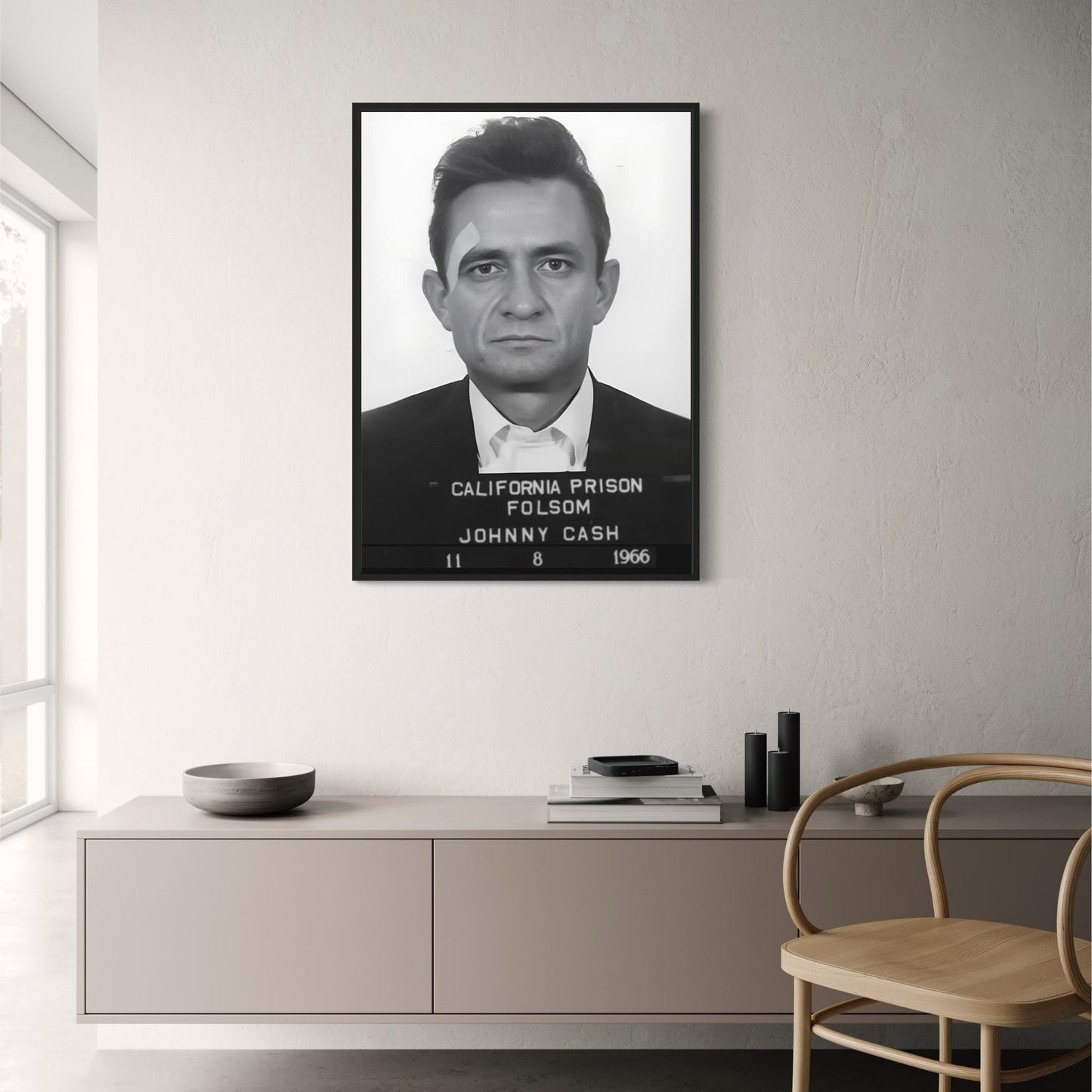 Johnny Cash | Schwarz-Weiß-Polizeifoto