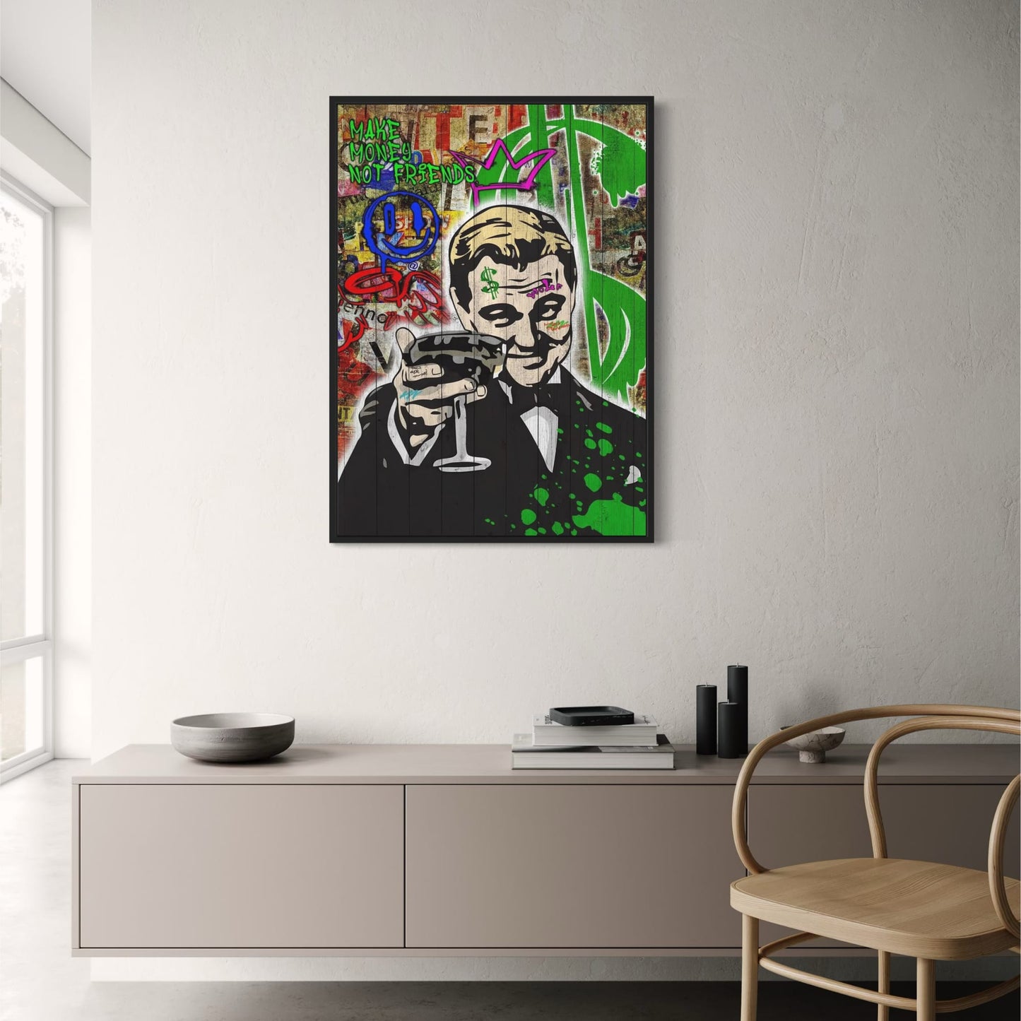 Poster „The Wolf of Wall Street“ | Leinwandbild mit Leonardo DiCaprio | Filmposter für die Wohnzimmerdekoration