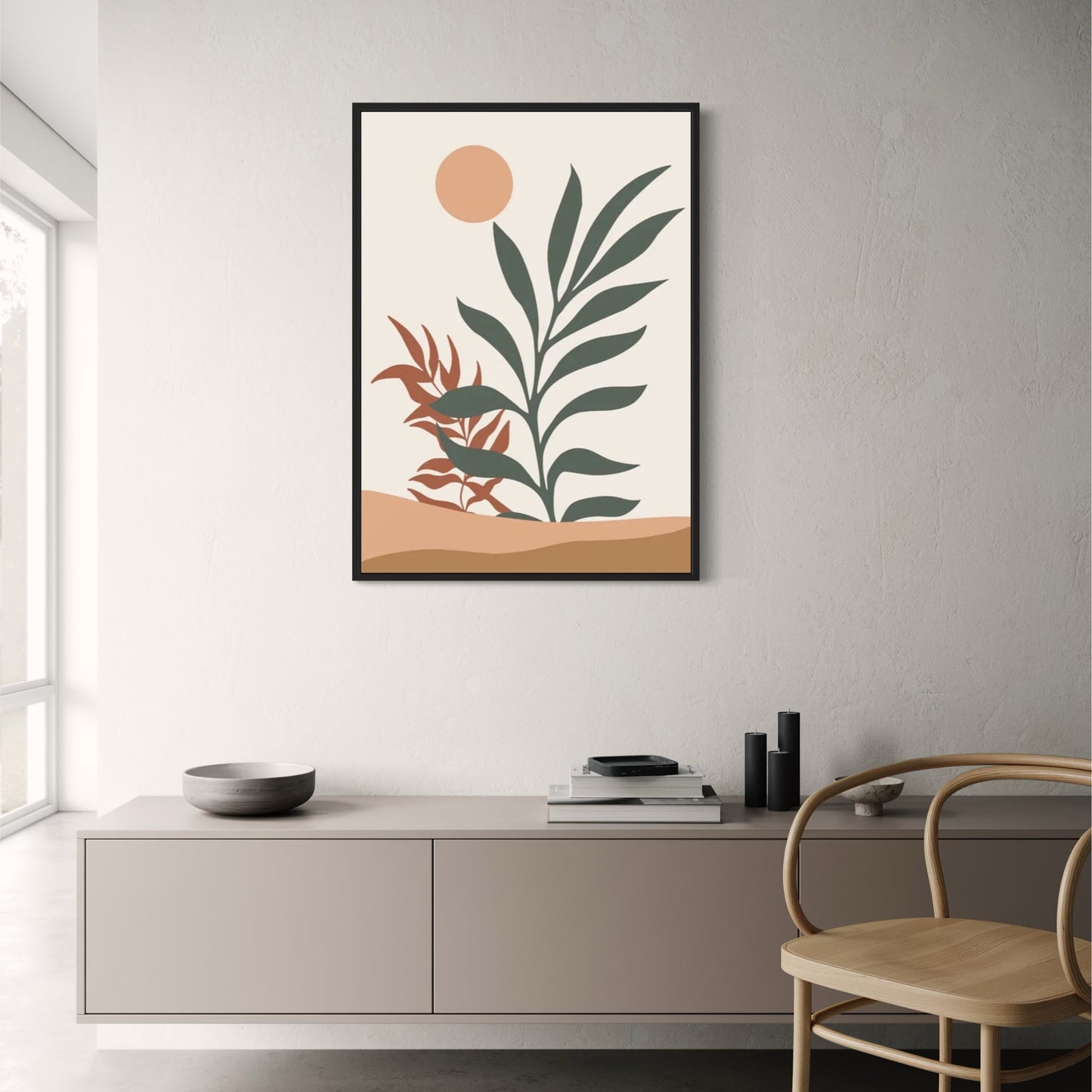 Warme, abstrakte botanische Dekoration | Zeitgenössisches Dekor