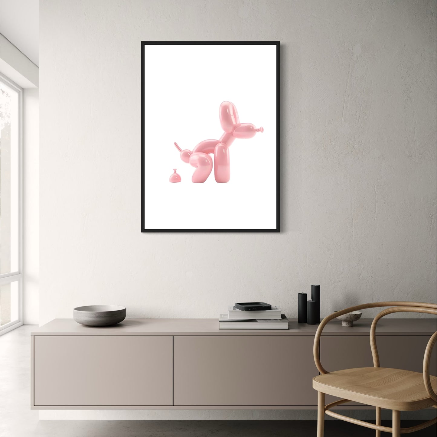 Abstract Balloon Dog | Pop Art | Modern Bathroom Decor