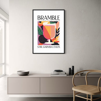 Bramble Cocktail-Poster | Lebendiger, moderner Stil