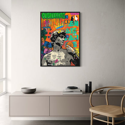 Graffiti-Pop-Poster | Scarface Street Art | Mona Lisa Abstraktes Porträt | Wanddekoration aus Filmkunst