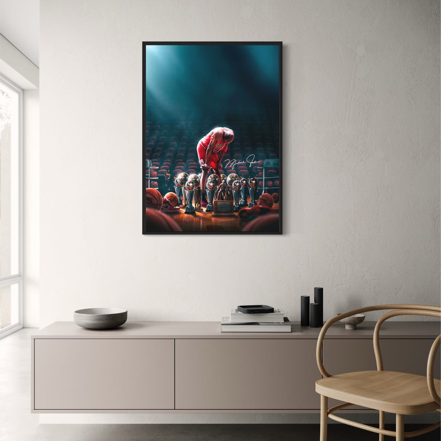 Legendary Athlete | Iconic Red Jersey | Championship Trophies