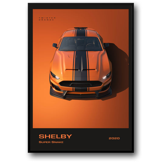 Shelby Super Snake | Twister Oranje Muscle Car | Zwarte Strepen