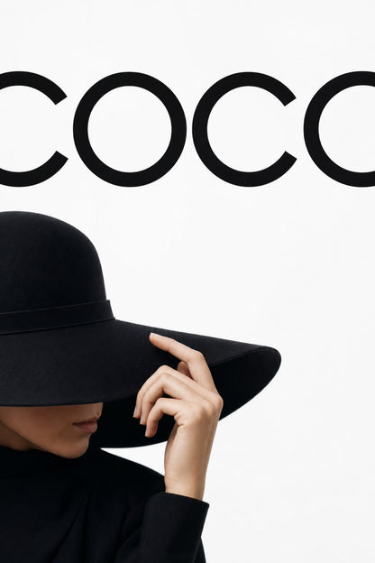 Elegant Fashion Art | Black Hat Minimalist Wall Art | Modern Style Decor | Iconic Fashion Typography Print | Stylish Poster