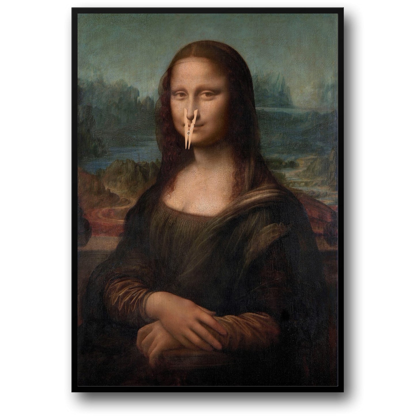 Renaissance Portrait Parody | Humorous Clothespin Nose