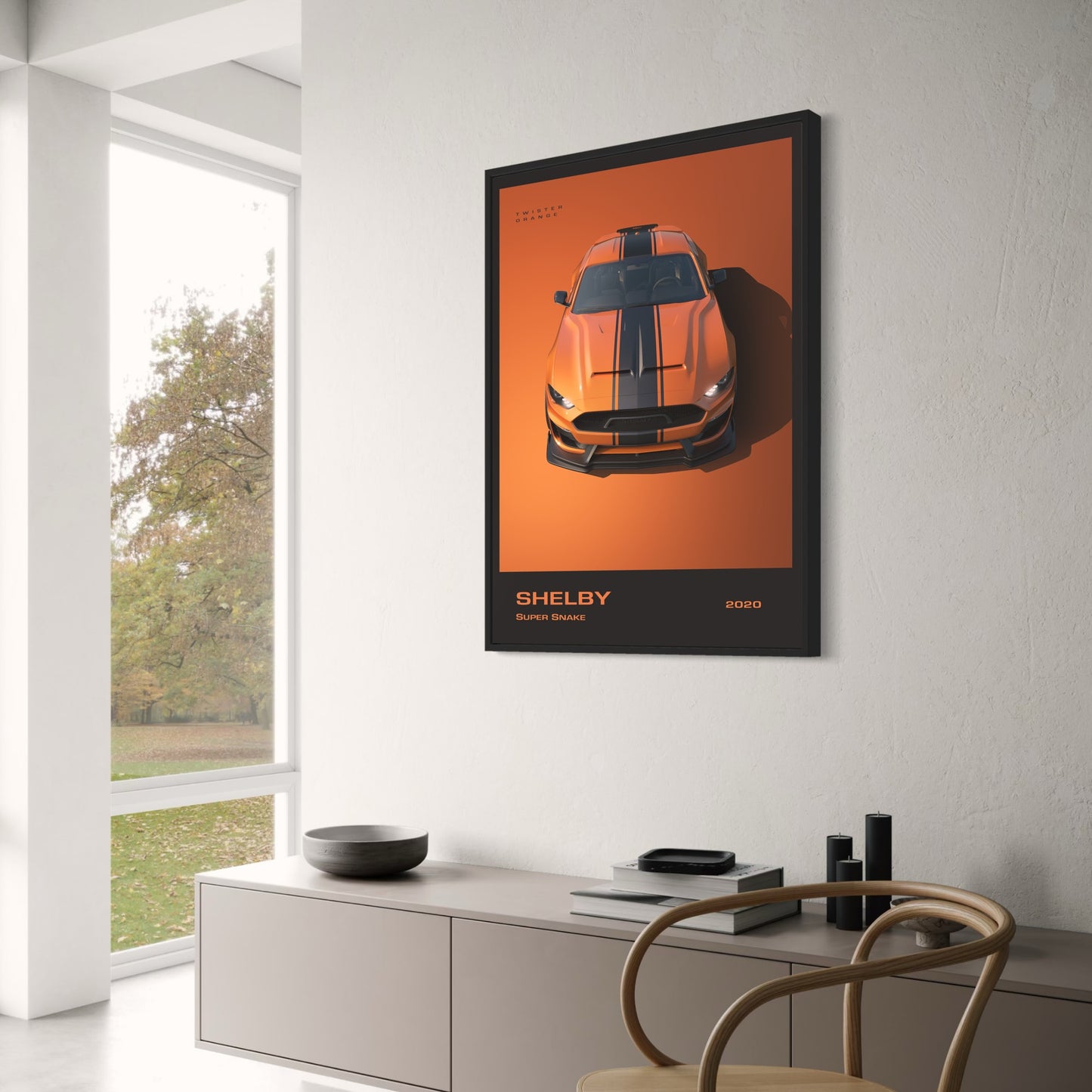 Shelby Super Snake | Twister Orange Muscle Car | Black Stripes