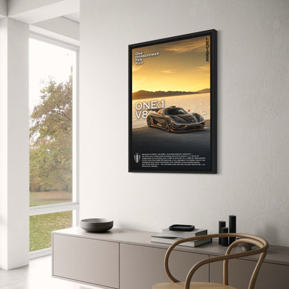 Koenigsegg One:1 Hypercar Poster | Supercar Print | Automobiel Muurdecoratie | V8 Motorvermogen | Hoogwaardige Prestaties Auto Decor | Exclusieve Gelimiteerde Editie Print | Automobiel Liefhebbers Poster