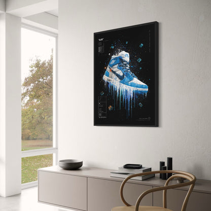 Iconic Sneaker Art | Blue Drip Design | Modern Wall Decor | Air Inspired | High Quality Print | Perfect Gift Poster