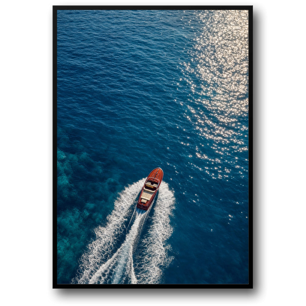 SCHNELLBOOT AUF BLAUEM OZEAN