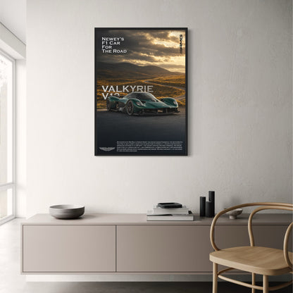 Aston Martin Valkyrie V12 Poster | F1 Inspired Supercar Art Print | Luxury Automobile Wall Decor | High Performance Vehicle Display