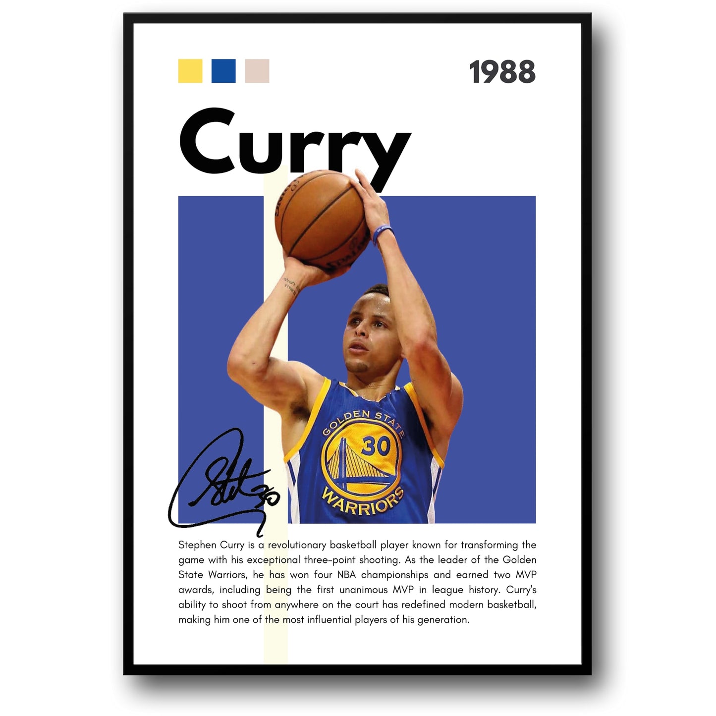 Golden State Warriors Tribute | Iconic Three-Point Shot | Blue-Gold Design