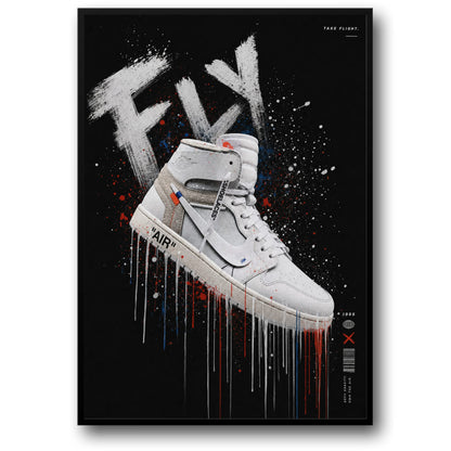 High Top Sneaker Art | Streetwear Graffiti Vibes | FLY Urban Style Print Poster for Wall Decor
