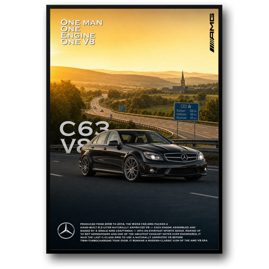 Mercedes C63 AMG V8 | Classic Car Art