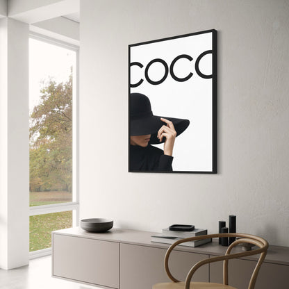 Elegant Fashion Art | Black Hat Minimalist Wall Art | Modern Style Decor | Iconic Fashion Typography Print | Stylish Poster