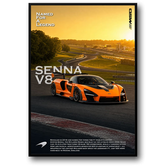 McLaren Senna V8 Legendarische Supercar Poster | Iconisch Ontwerp | Hoogwaardige Prestaties Kunstprint | Collectors Edition Raceposter
