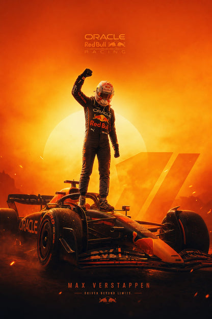Oracle Red Bull Racing Champion Car Driver Artwork | Unique Edition Print | Racing Enthusiast Poster Decor