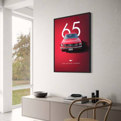 1965 Ford Mustang Fastback | Classic Retro Car | Bold Red