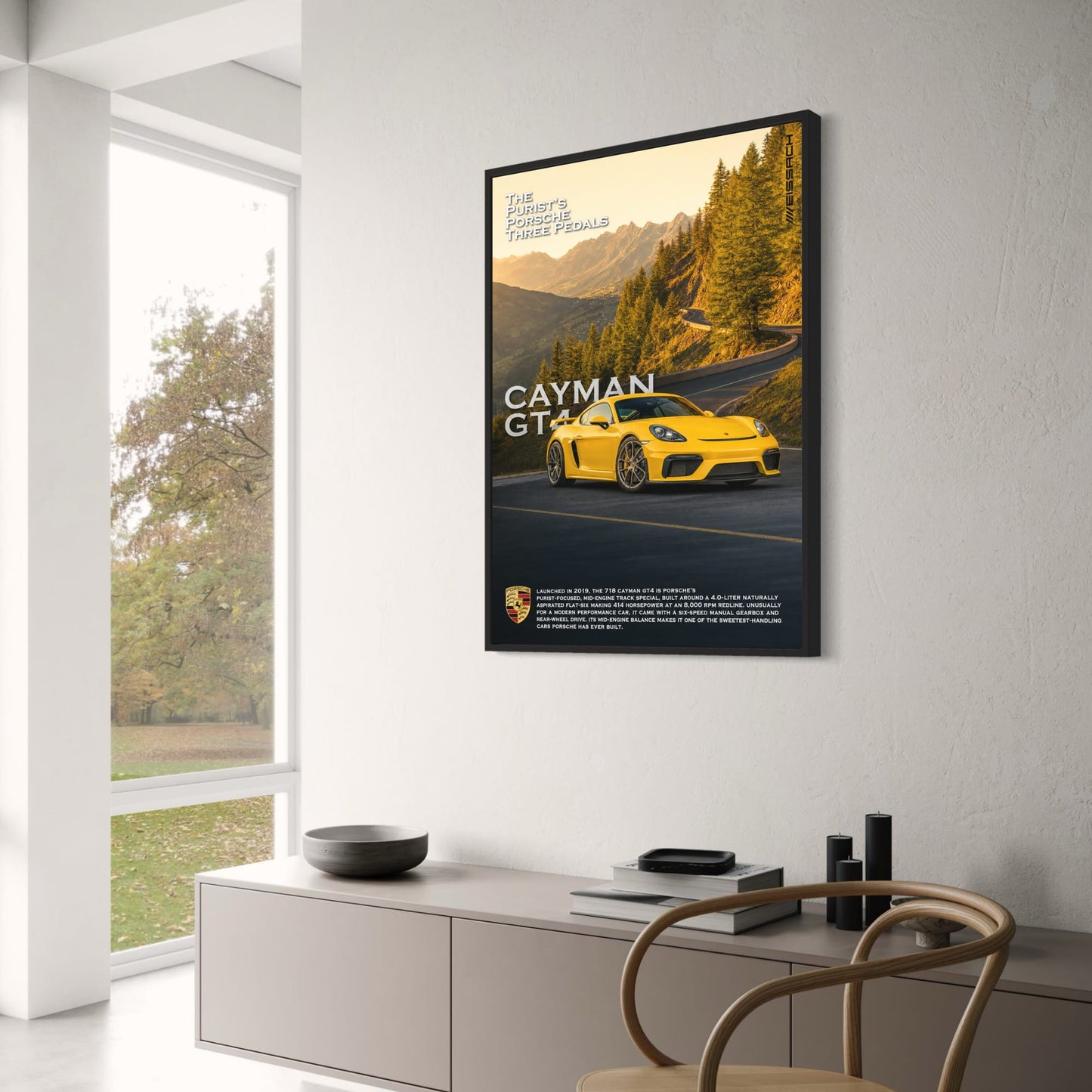 Porsche Cayman GT4 | Ultimate Driving Machine Poster | High-Quality Print | Iconic Sports Car Artwork | Luxury Vehicle Wall Art
