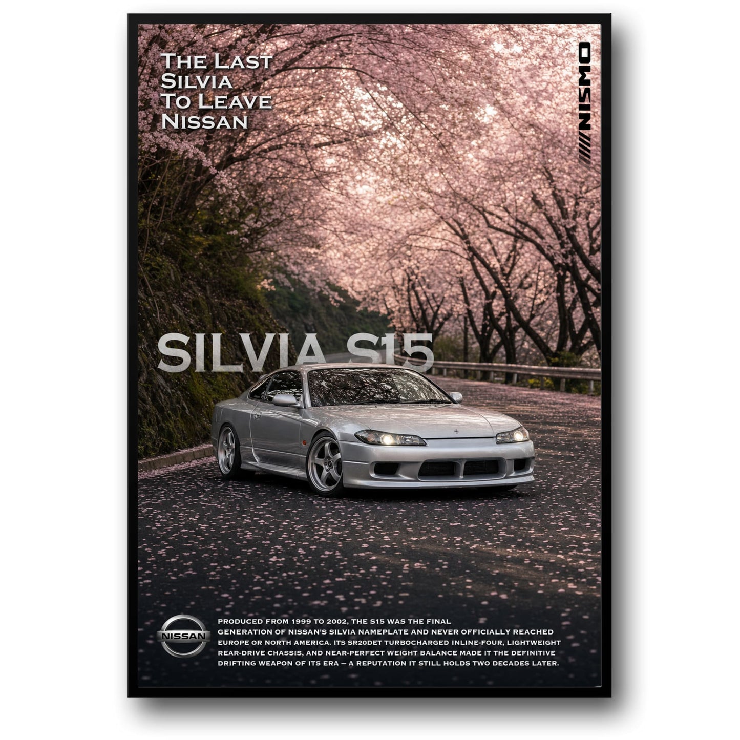 Nissan Silvia S15 | Iconic Japanese Sports Car Art | Automotive Print Poster | Historic Drift Legend Decor | Car Enthusiast Wall Art