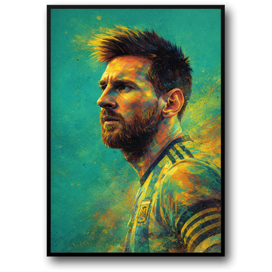 Vibrant Atleet Portret | Abstracte Sport Kunst met Dikke Penseelstreken | Inspirerende Poster voor de Woonkamer | Hoge Kwaliteit Print voor Energieke Sport Decor | Perfect voor Kunstliefhebbers en Enthousiastelingen