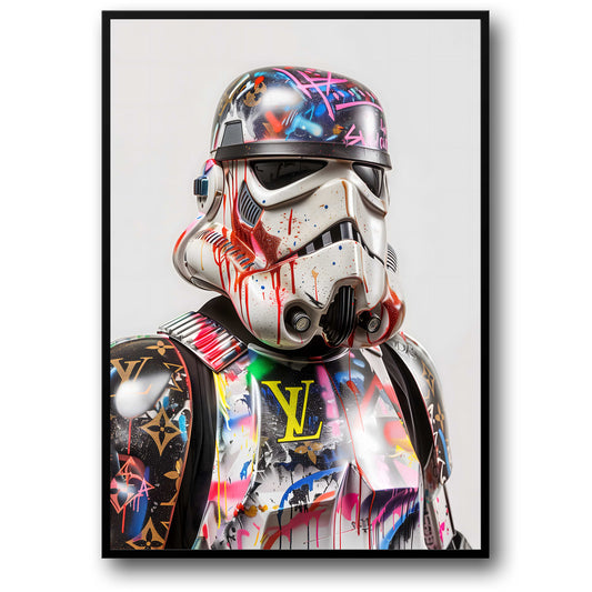 Stormtrooper | Levendige Graffiti | Gedurfde Sci-Fi Straatkunst