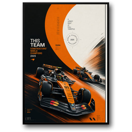 2025 Racing Team Wereldkampioenen Erfenis | Hoge Snelheid Kunstprint | Motorsport Erfgoed Muurposter