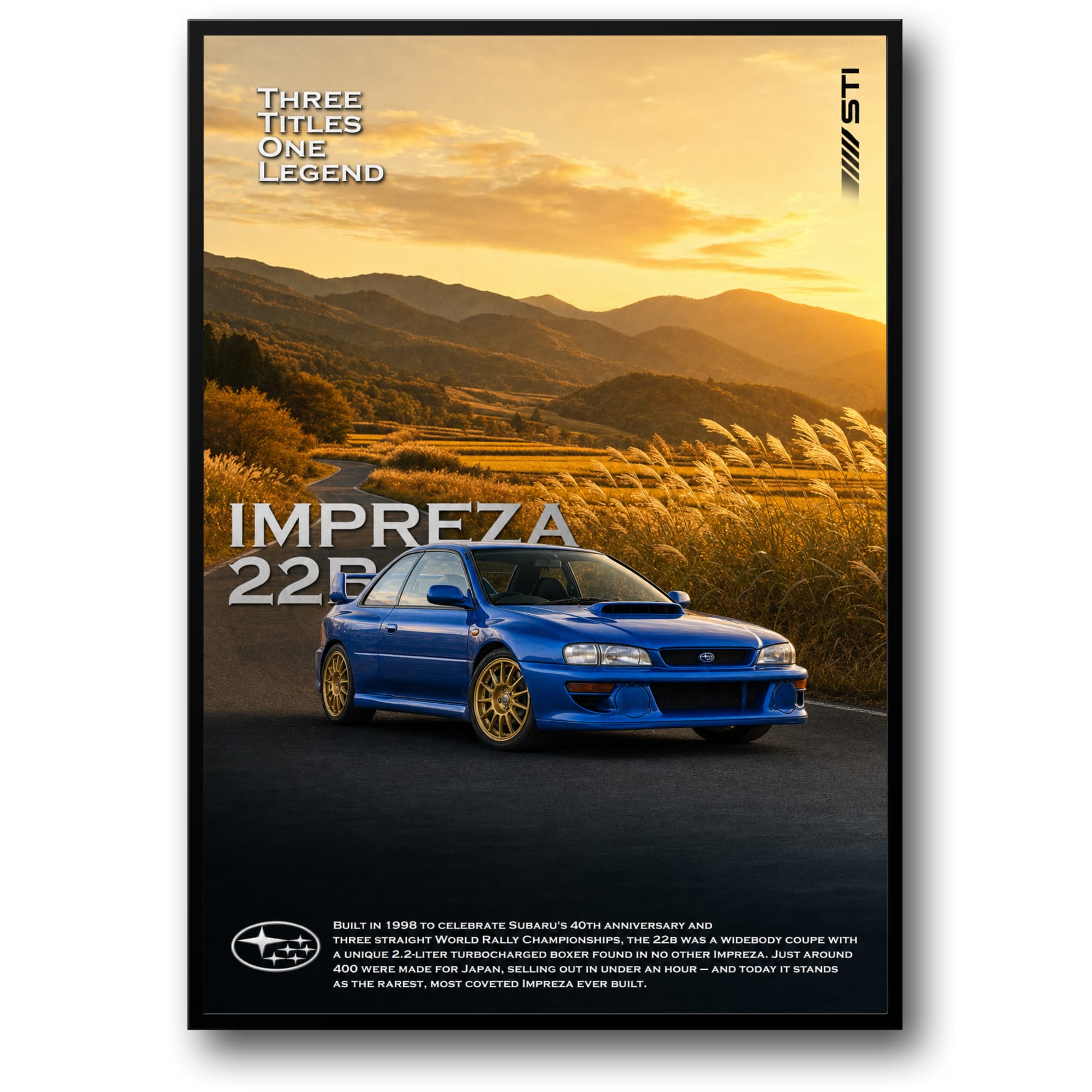 IMPREZA 22B: RALLY LEGEND – Wall Of Art Studio