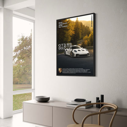 Porsche GT3 RS 992 | High Performance Car Art | Nine Thousand RPM | Automotive Poster | Wall Print Decor | Sports Car Enthusiast Gift
