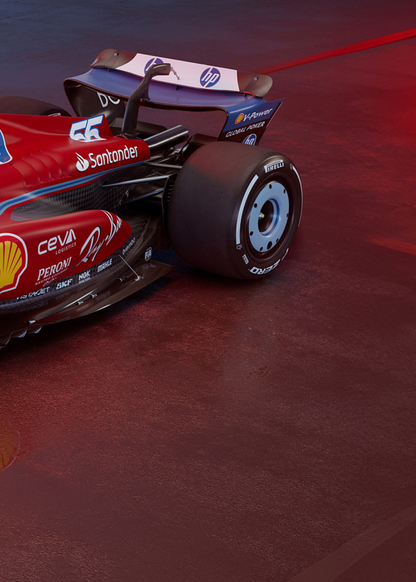 3-teiliges Wandbild | Ferrari Formel 1 Rennwagen-Poster | Dreiteiliges Panel-Set | Charles Leclerc Poster | Lewis Hamilton Poster | Motorsport-Heimdekor