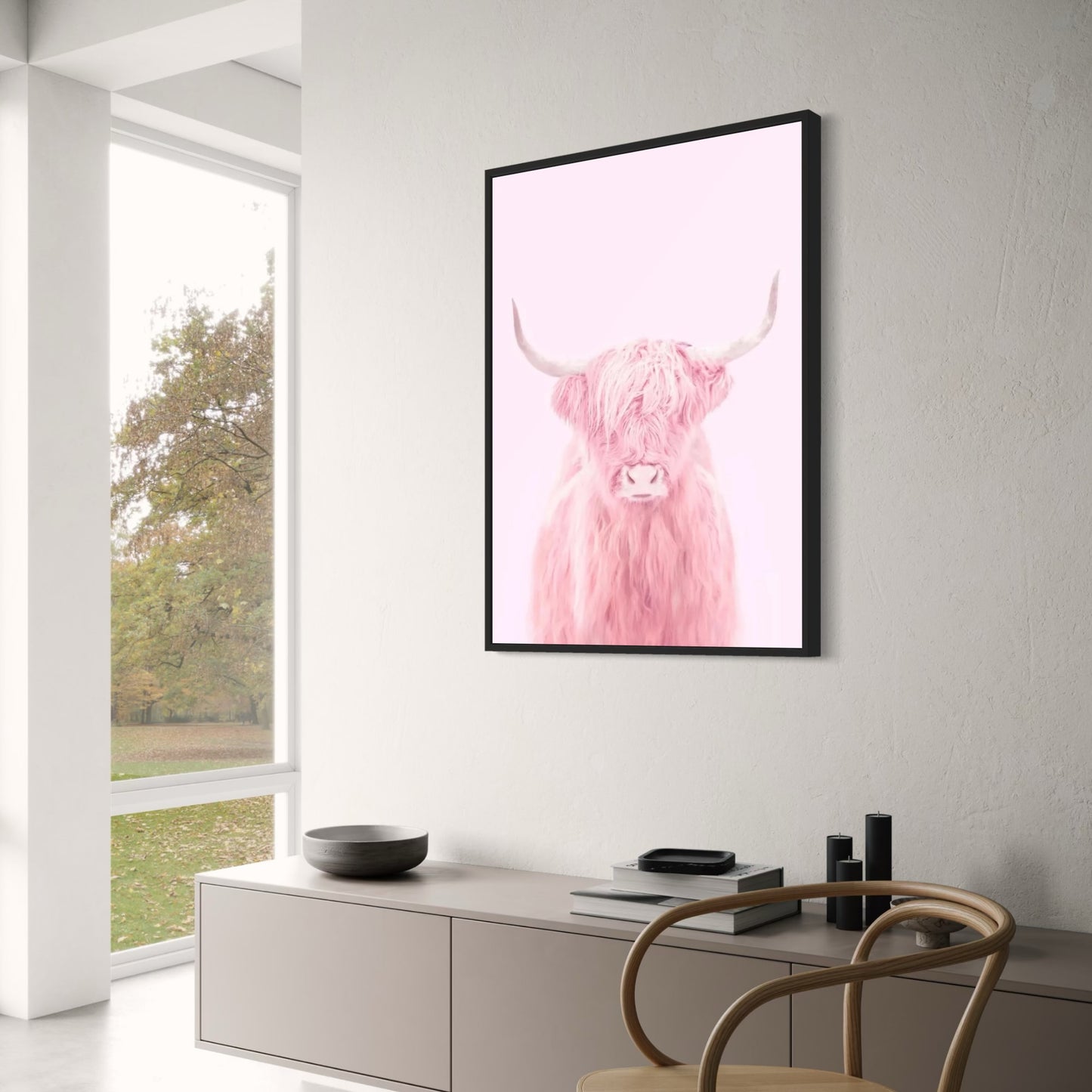 Roze Hoogland Koe | Fantastische Wezens Kunst