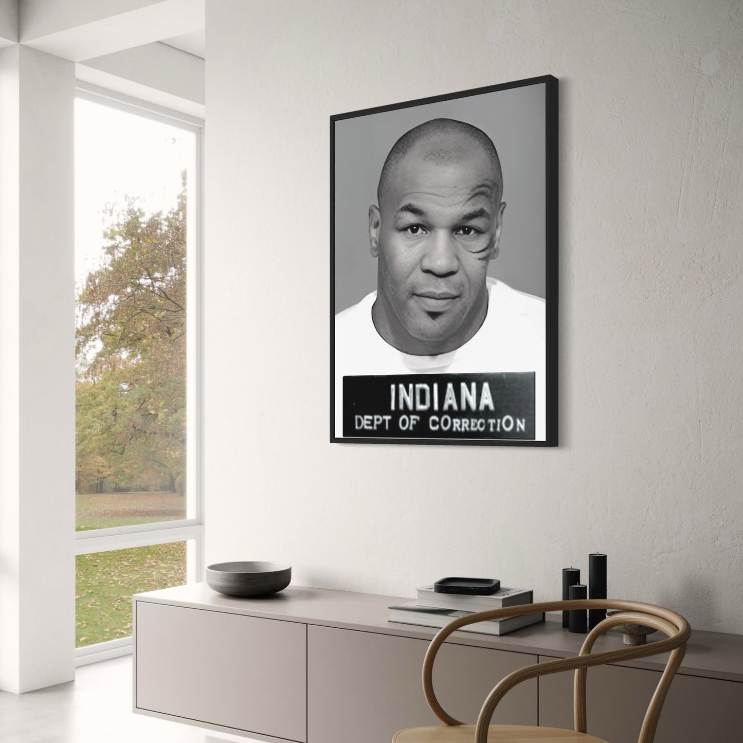Mike Tyson Mugshot | Retro | Zwart & Wit Bokskampioen