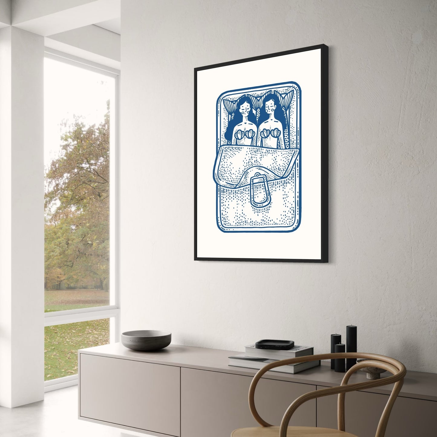 Twin Sardines | Dekoratives Küchenkunst-Poster