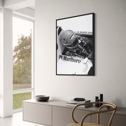 Vintage F1 Monaco Rennplakat | Schwarz-Weiß-Sportwagen-Fotoleinwand | Wand-Kunst-Dekor