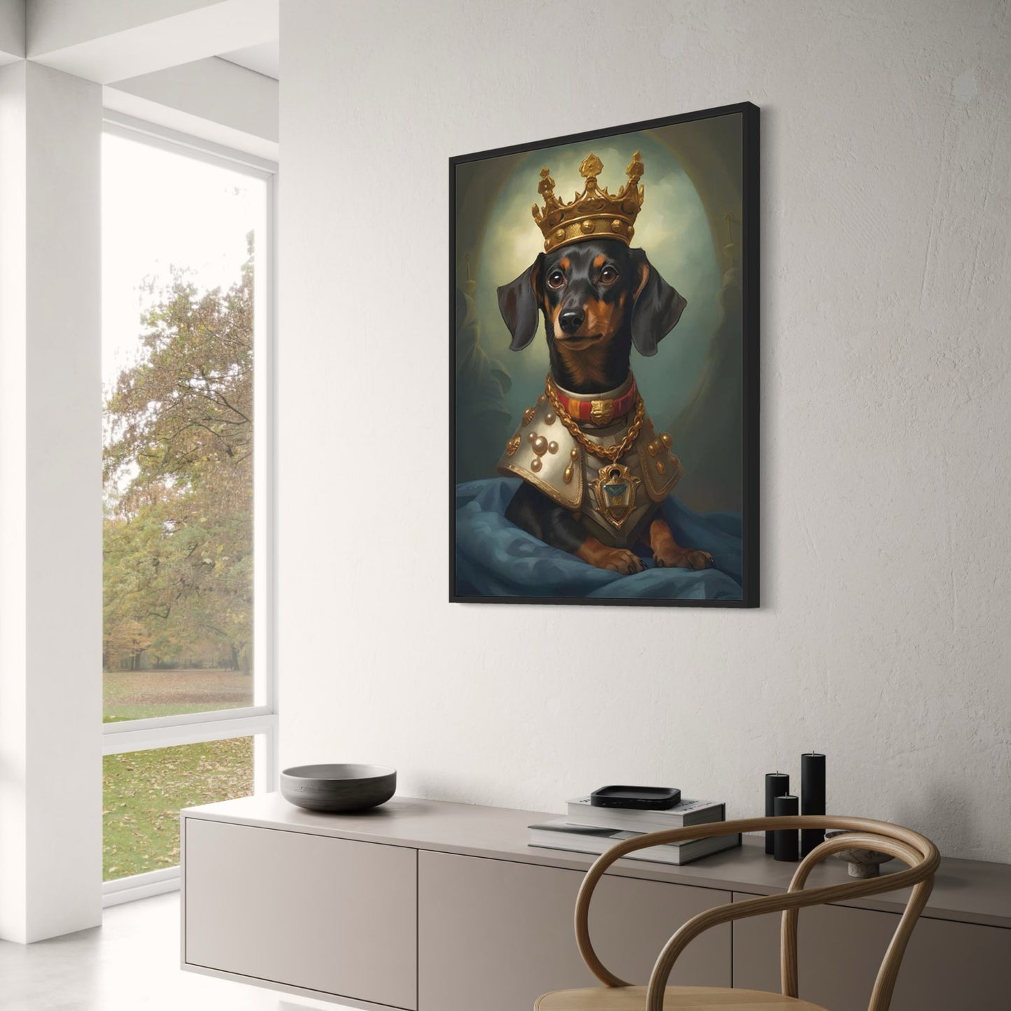 Königliche Dackeluhr | Verspielte Hundekunst