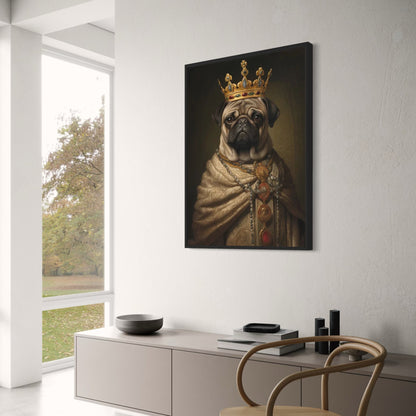 Pug Portrait | Imperial Gold | Majestic Demeanor