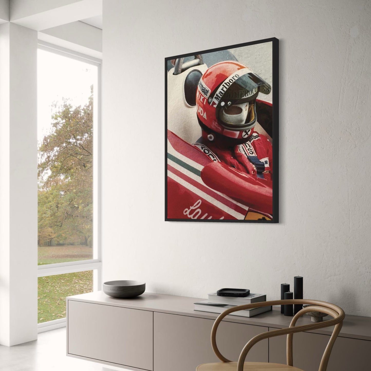 Großer Preis von Monaco 1975 | Vintage F1-Rennplakat | Niki Lauda Ferrari Tribut | Retro Motorsport Wandkunst