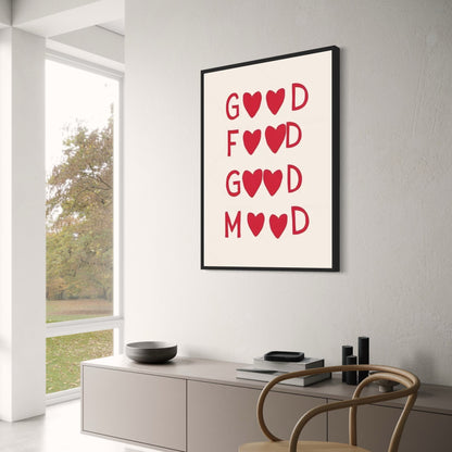 Goed Eten Goed Humeur | Minimalistische Keuken Kunst | Zwart & Wit