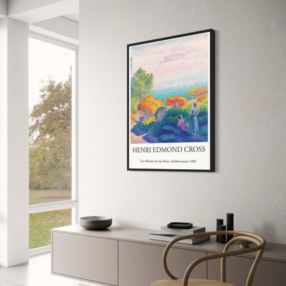 Henri Edmond Cross | Two Women by the Shore | Mediterranean Art Poster | Vintage Impressionist Wall Decor | Coastal Scene Artwork