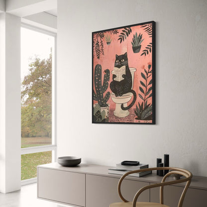 Black Cat | Retro Quote | Bathroom Decor