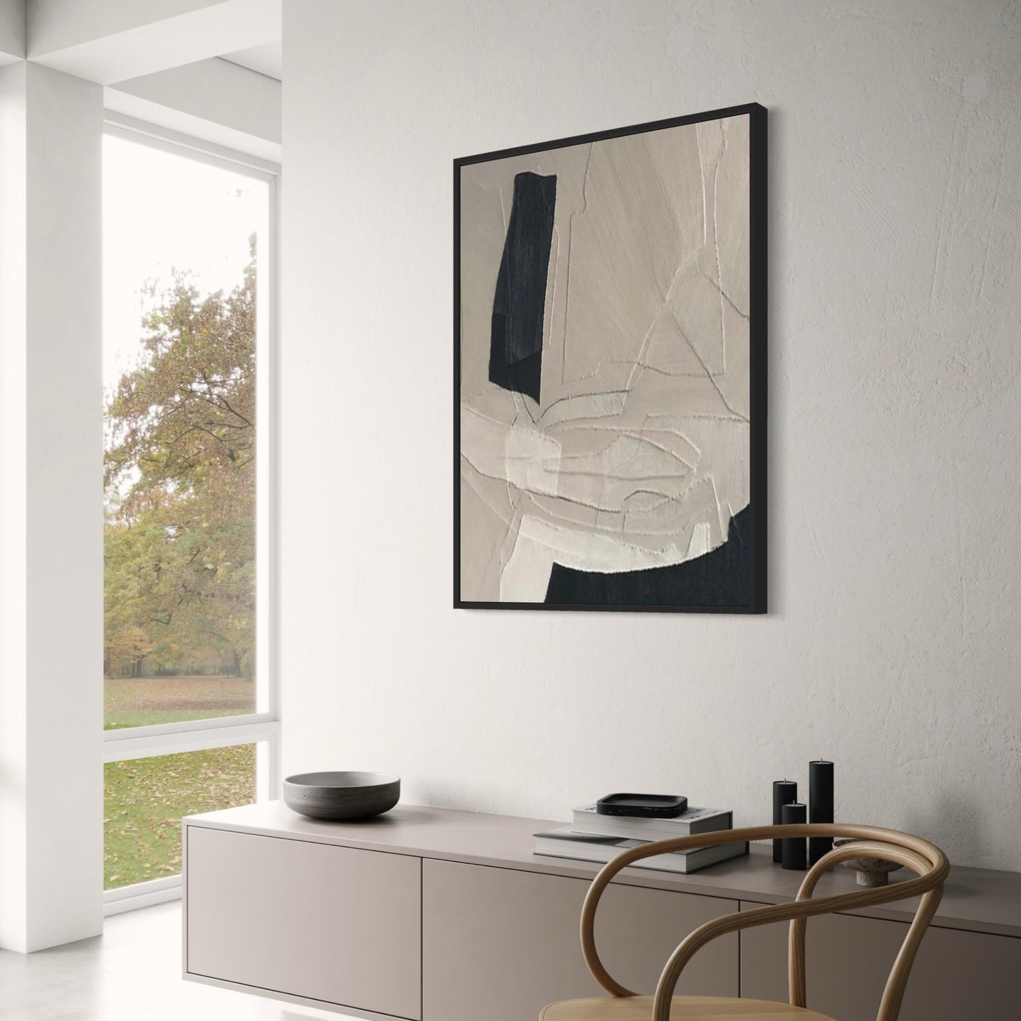 Negatieve Ruimte Minimalistisch | Zwart & Wit Abstract